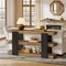 63" Entryway Console Table 3-Tier Sofa Table with Open Storage Shelves